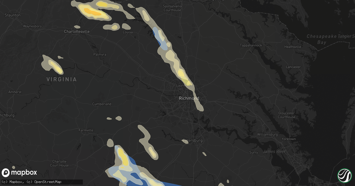 Hail map in Richmond, VA on September 4, 2026