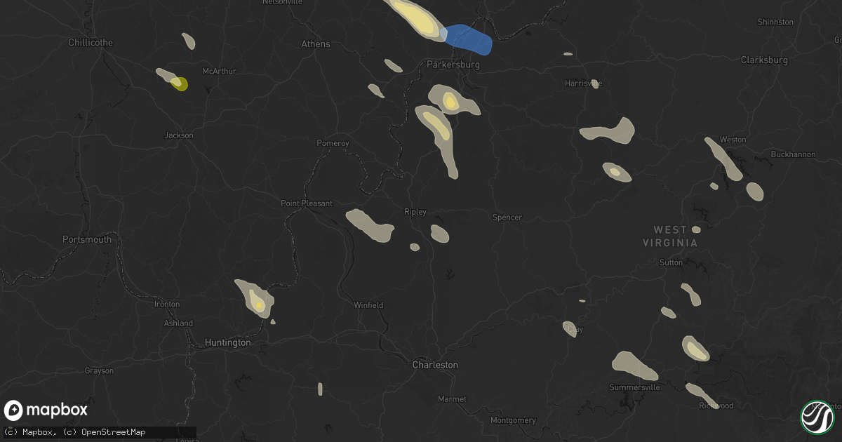 Hail map in Ripley, WV on September 4, 2026