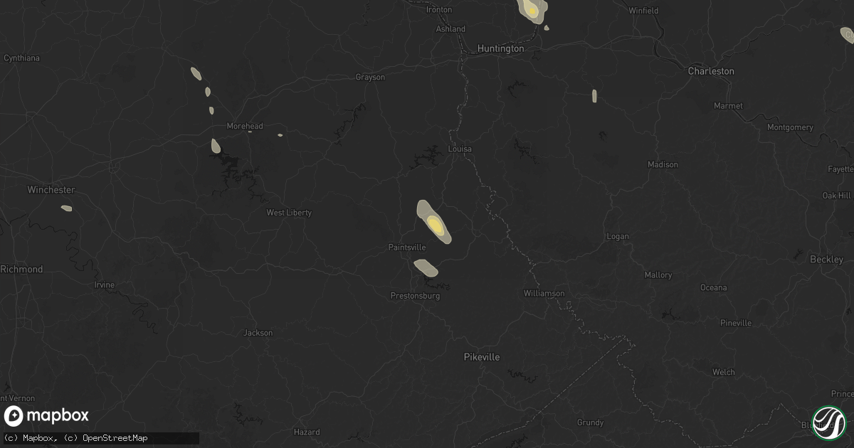 Hail map in River, KY on September 4, 2026