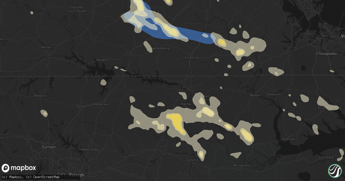 Hail map in Roanoke Rapids, NC on September 4, 2026