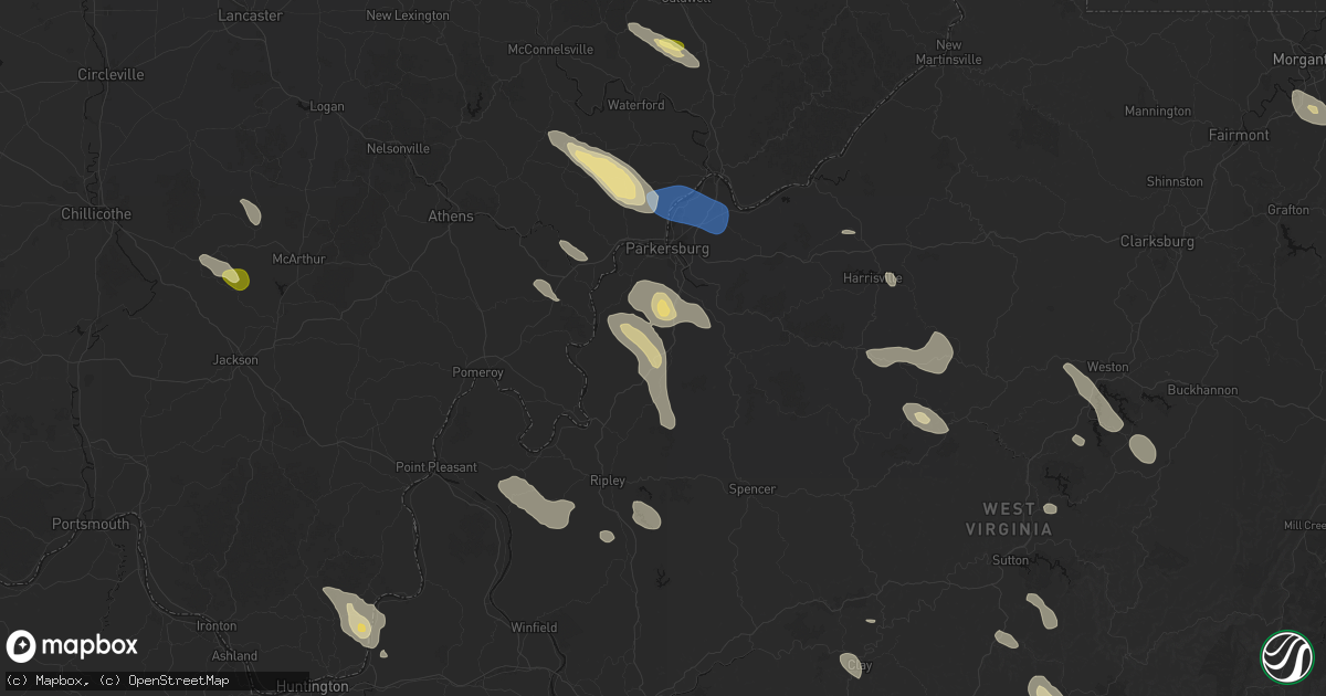 Hail map in Rockport, WV on September 4, 2026