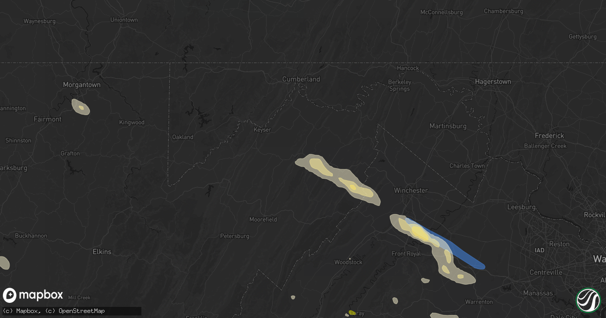 Hail map in Romney, WV on September 4, 2026