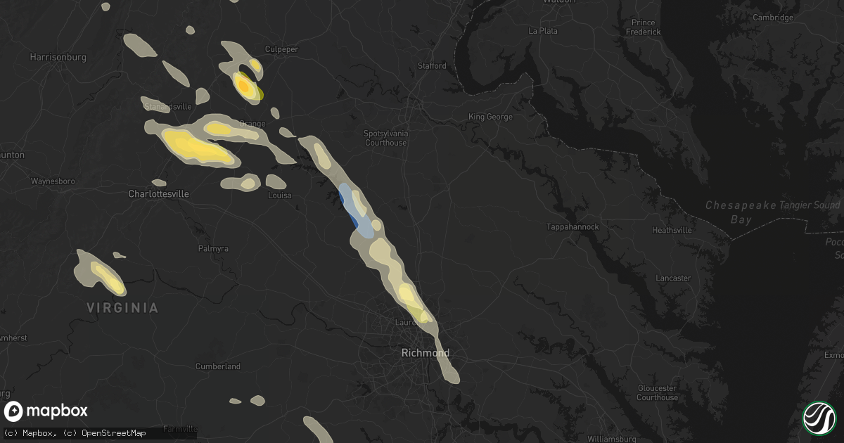 Hail map in Ruther Glen, VA on September 4, 2026