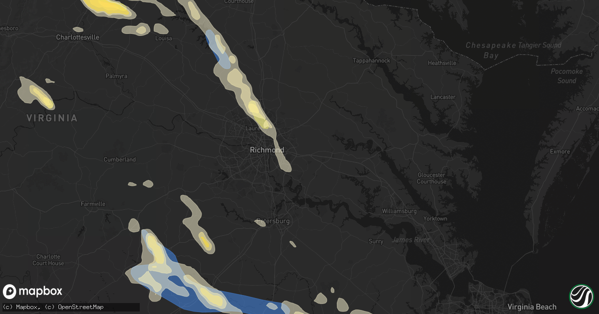 Hail map in Sandston, VA on September 4, 2026