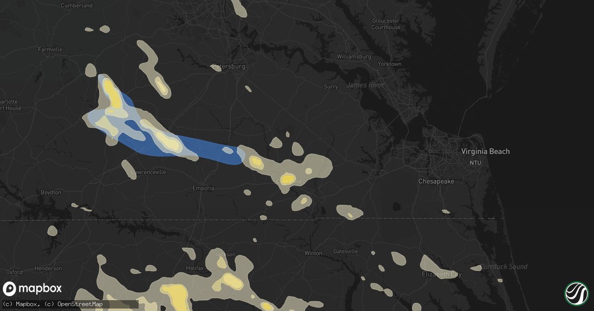 Hail map in Sedley, VA on September 4, 2026
