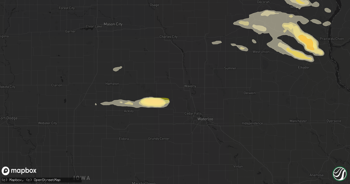 Hail map in Shell Rock, IA on September 4, 2026