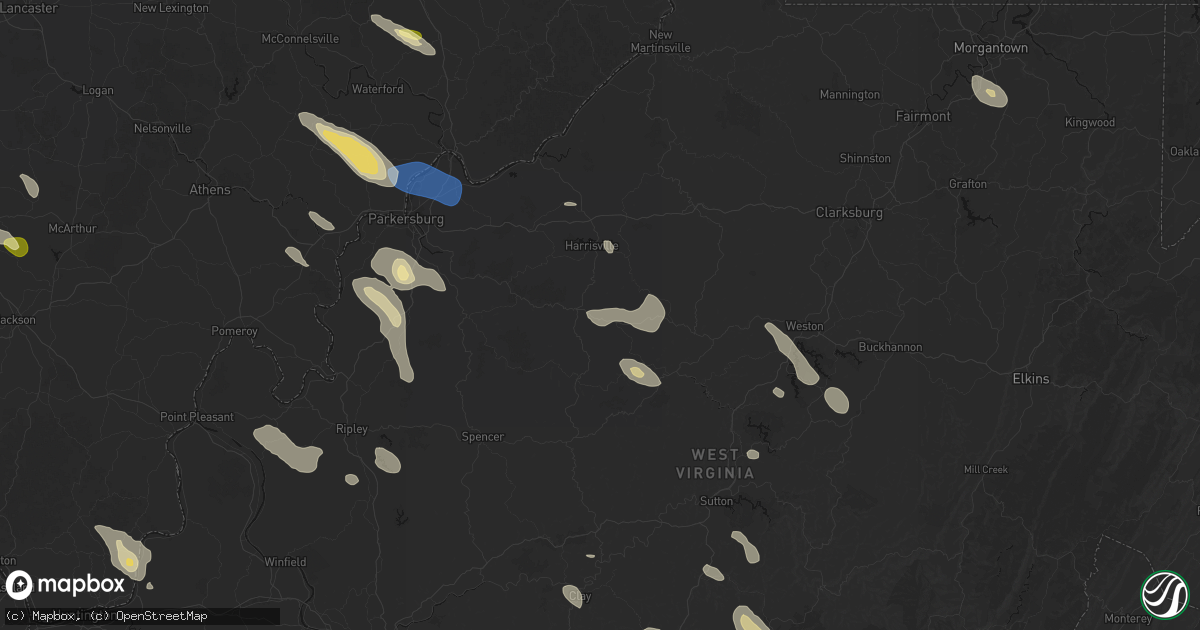 Hail map in Smithville, WV on September 4, 2026