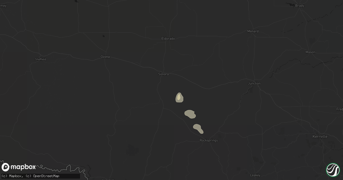 Hail map in Sonora, TX on September 4, 2026