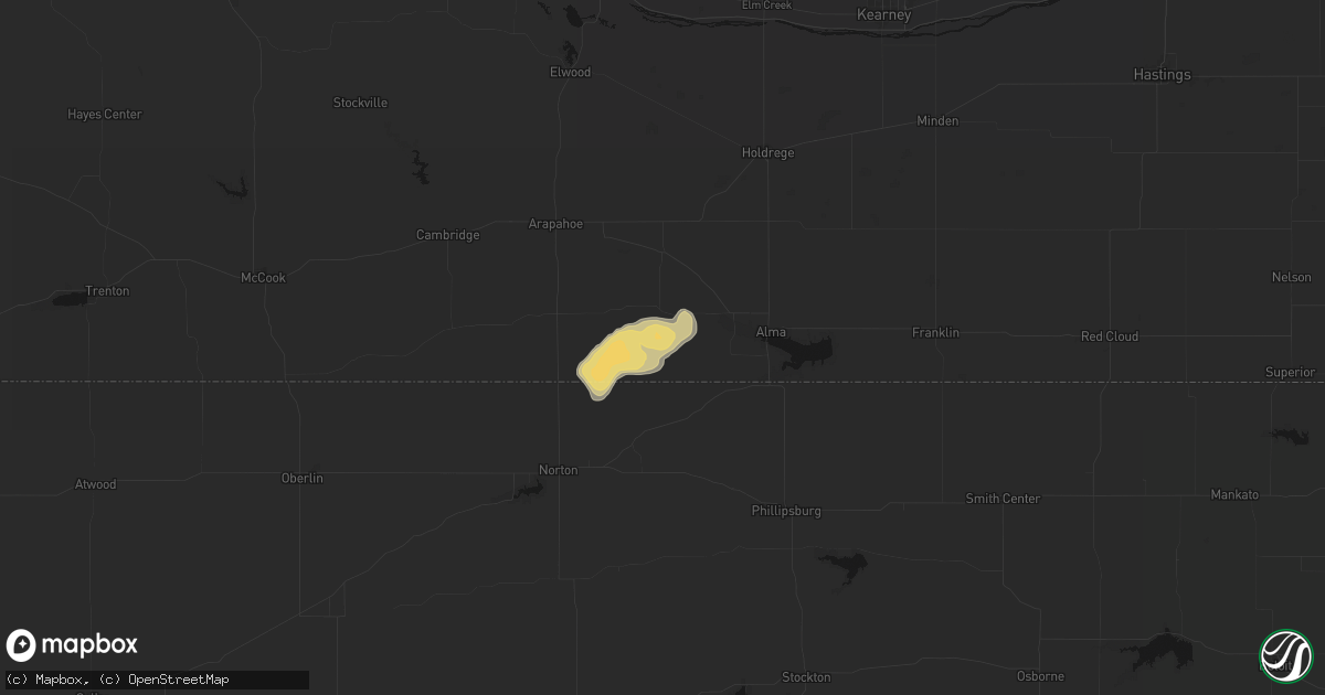 Hail map in Stamford, NE on September 4, 2026