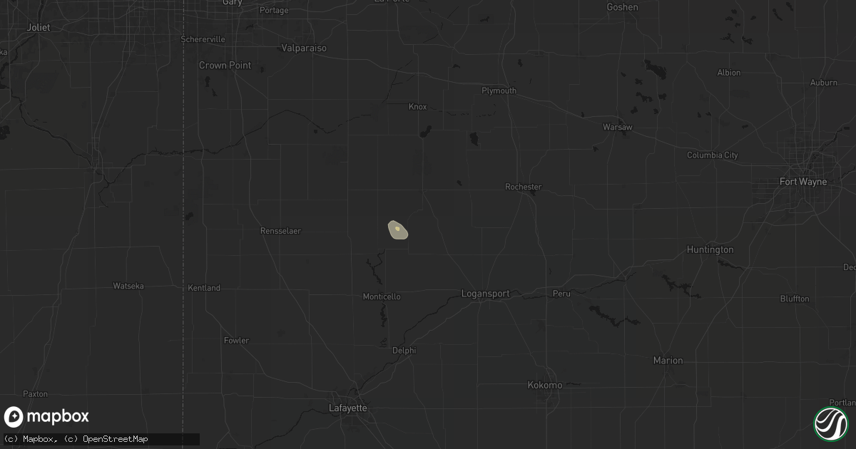 Hail map in Star City, IN on September 4, 2026