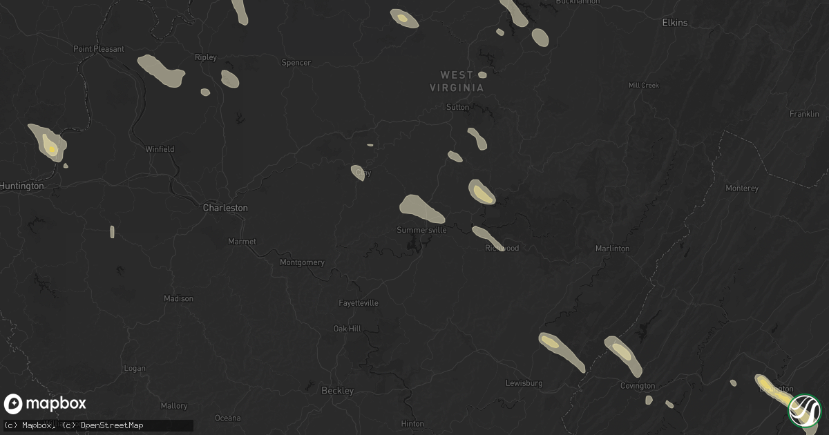 Hail map in Summersville, WV on September 4, 2026