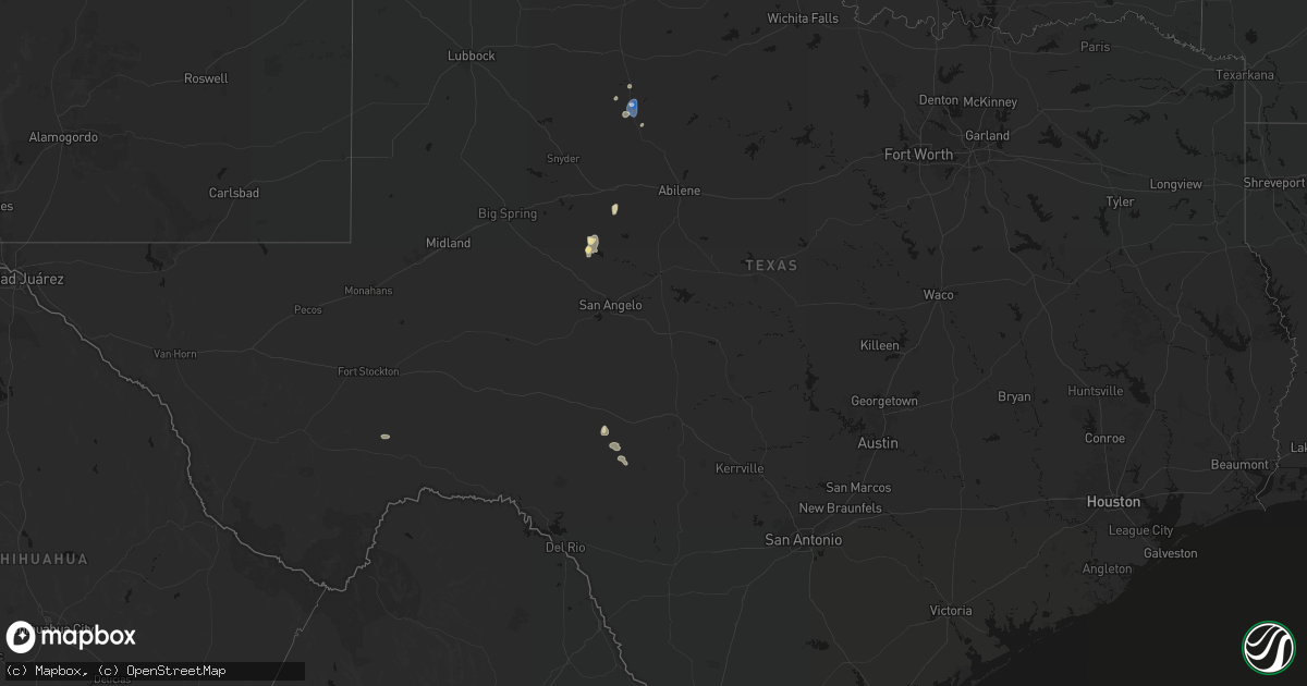 Hail map in Texas on September 4, 2026