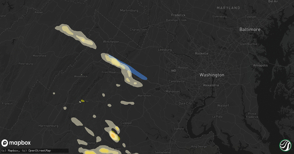 Hail map in The Plains, VA on September 4, 2026