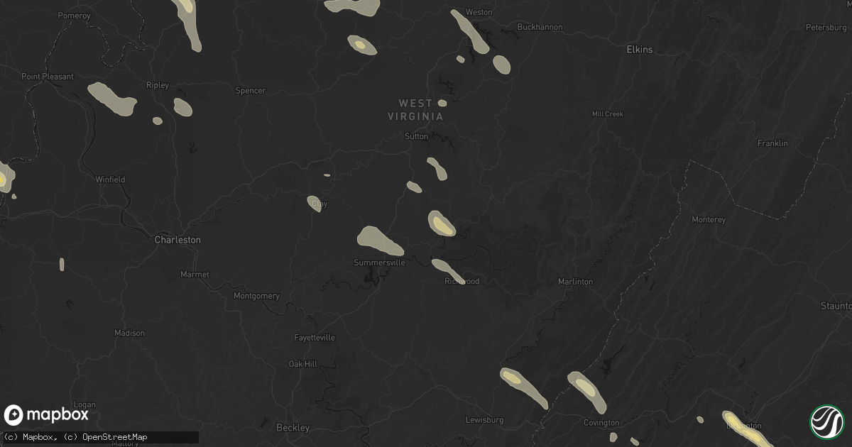 Hail map in Tioga, WV on September 4, 2026