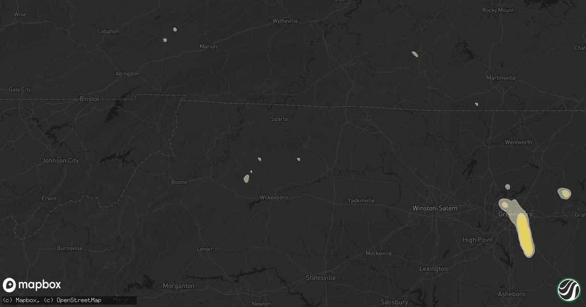 Hail map in Traphill, NC on September 4, 2026