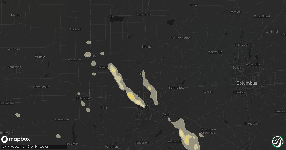 Hail map in Troy, OH on September 4, 2026