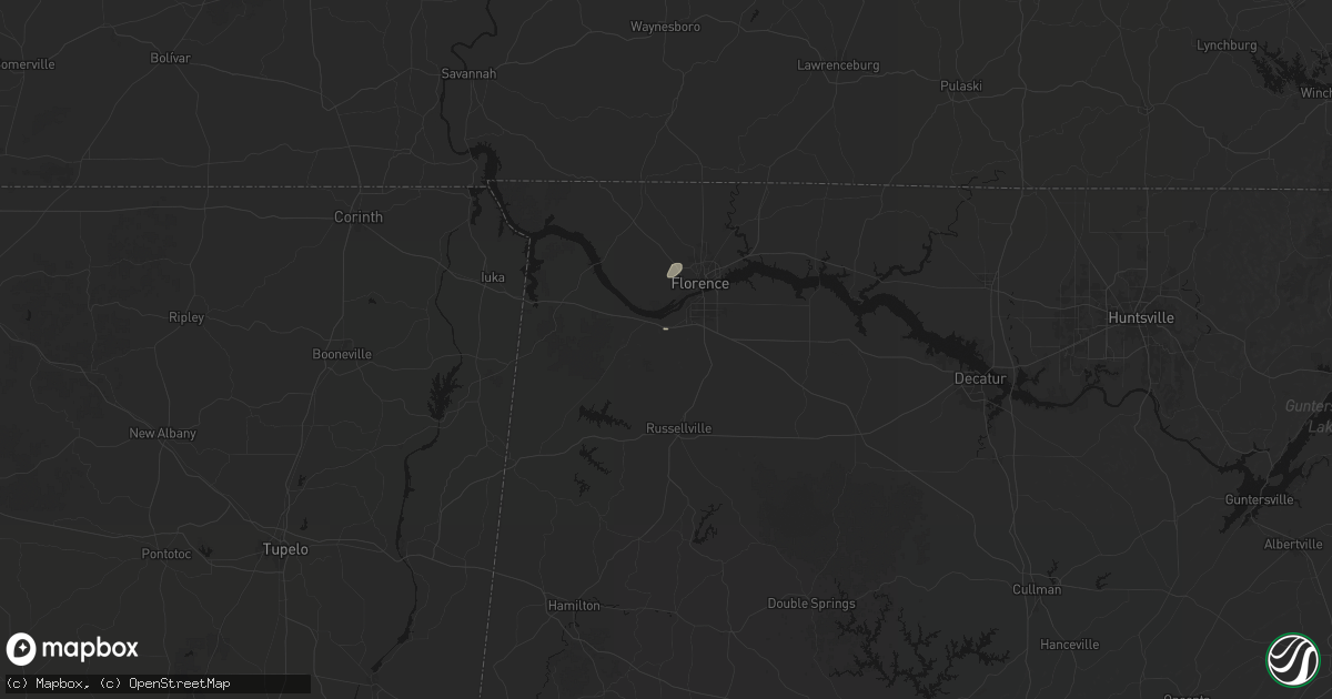 Hail map in Tuscumbia, AL on September 4, 2026