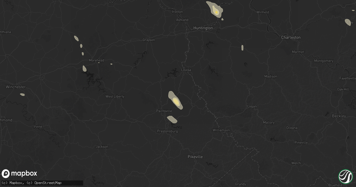 Hail map in Ulysses, KY on September 4, 2026