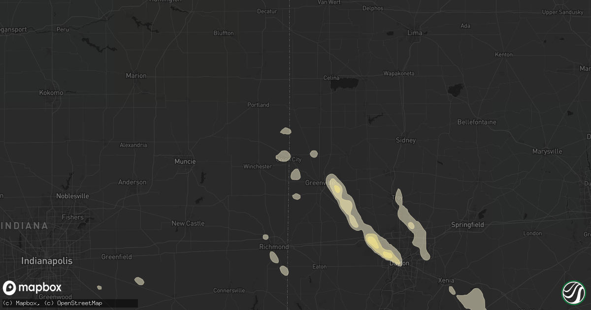 Hail map in Union City, OH on September 4, 2026