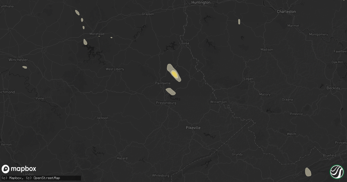 Hail map in Van Lear, KY on September 4, 2026
