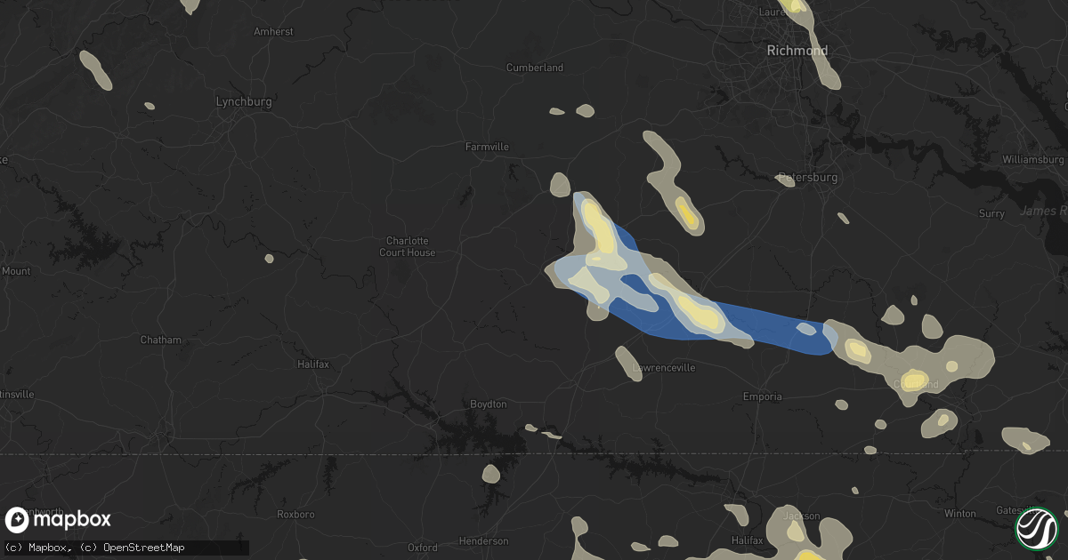 Hail map in Victoria, VA on September 4, 2026