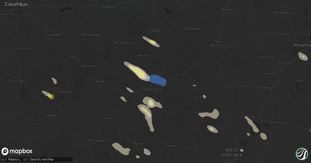 Hail map in Vienna, WV on September 4, 2026