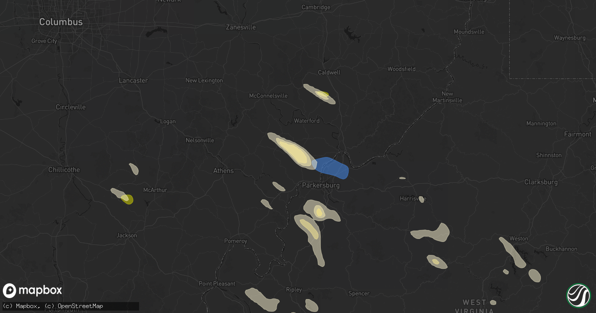 Hail map in Vincent, OH on September 4, 2026