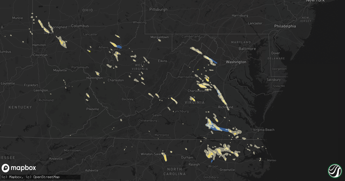 Hail map in Virginia on September 4, 2026