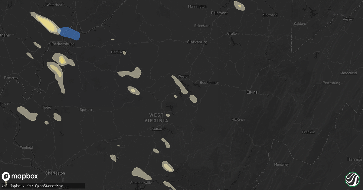 Hail map in Walkersville, WV on September 4, 2026