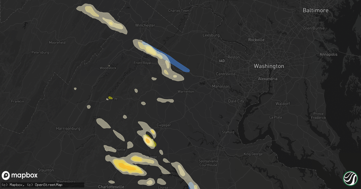 Hail map in Warrenton, VA on September 4, 2026