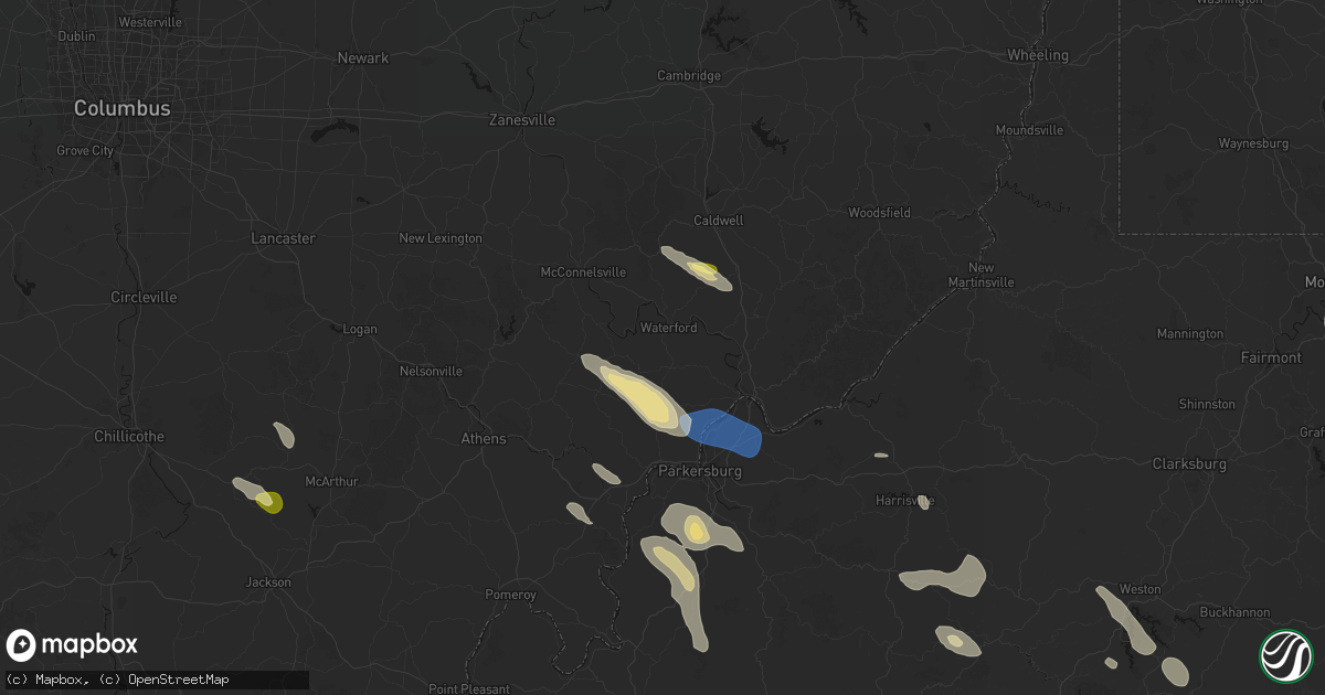 Hail map in Waterford, OH on September 4, 2026