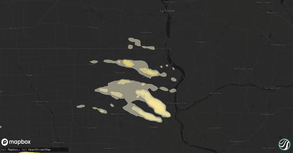 Hail map in Waukon, IA on September 4, 2026