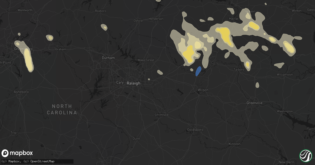 Hail map in Wendell, NC on September 4, 2026