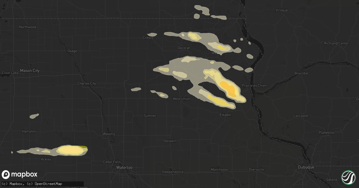 Hail map in West Union, IA on September 4, 2026