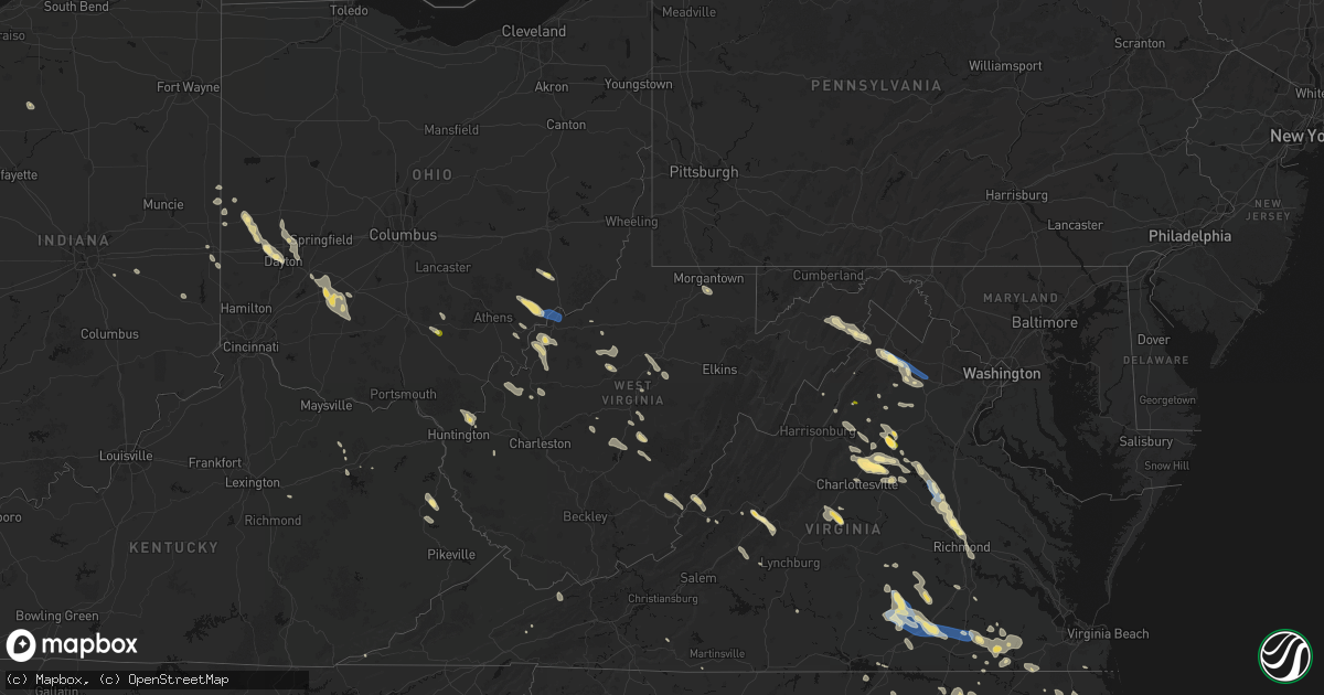 Hail map in West Virginia on September 4, 2026