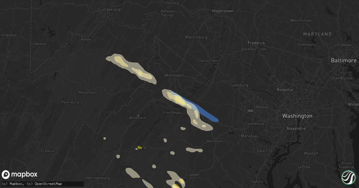 Hail map in White Post, VA on September 4, 2026
