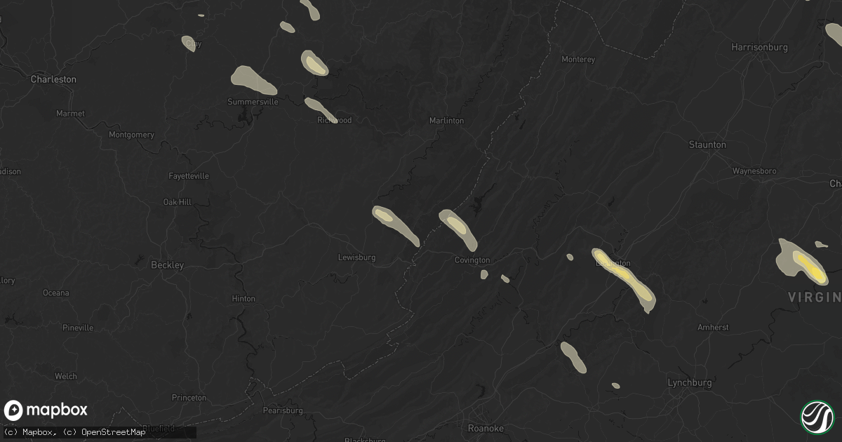Hail map in White Sulphur Springs, WV on September 4, 2026