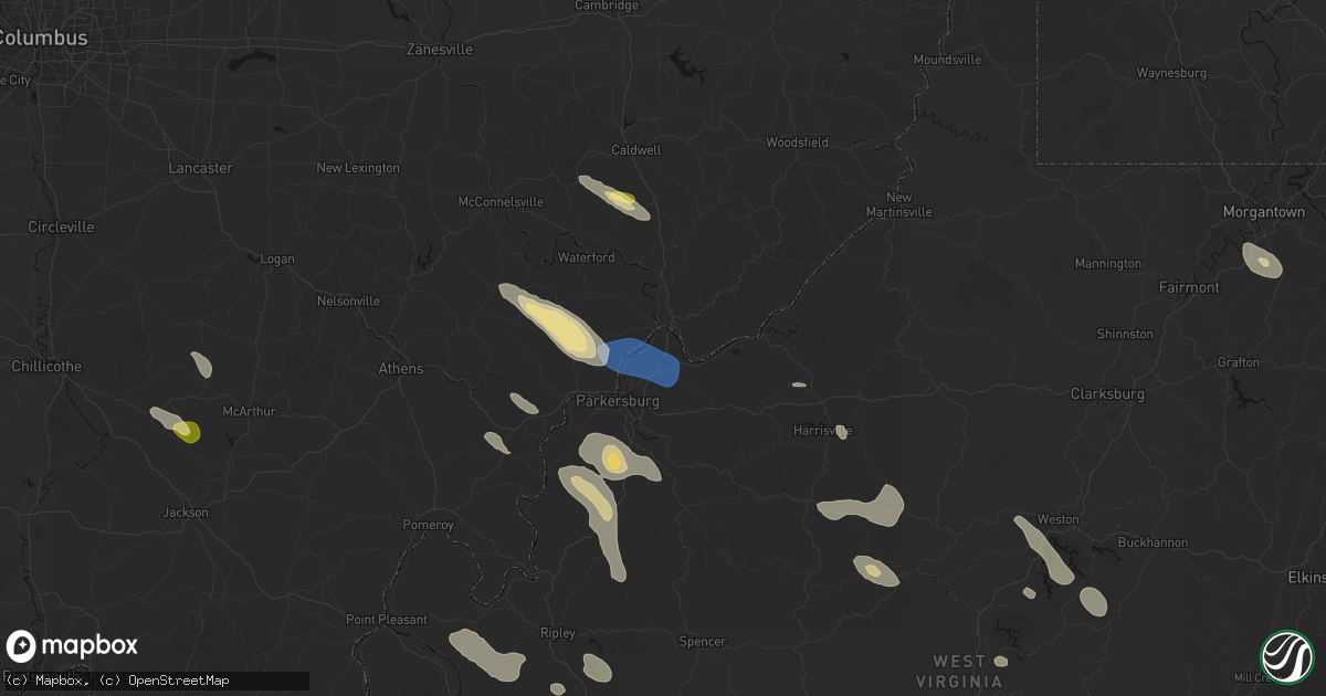 Hail map in Williamstown, WV on September 4, 2026