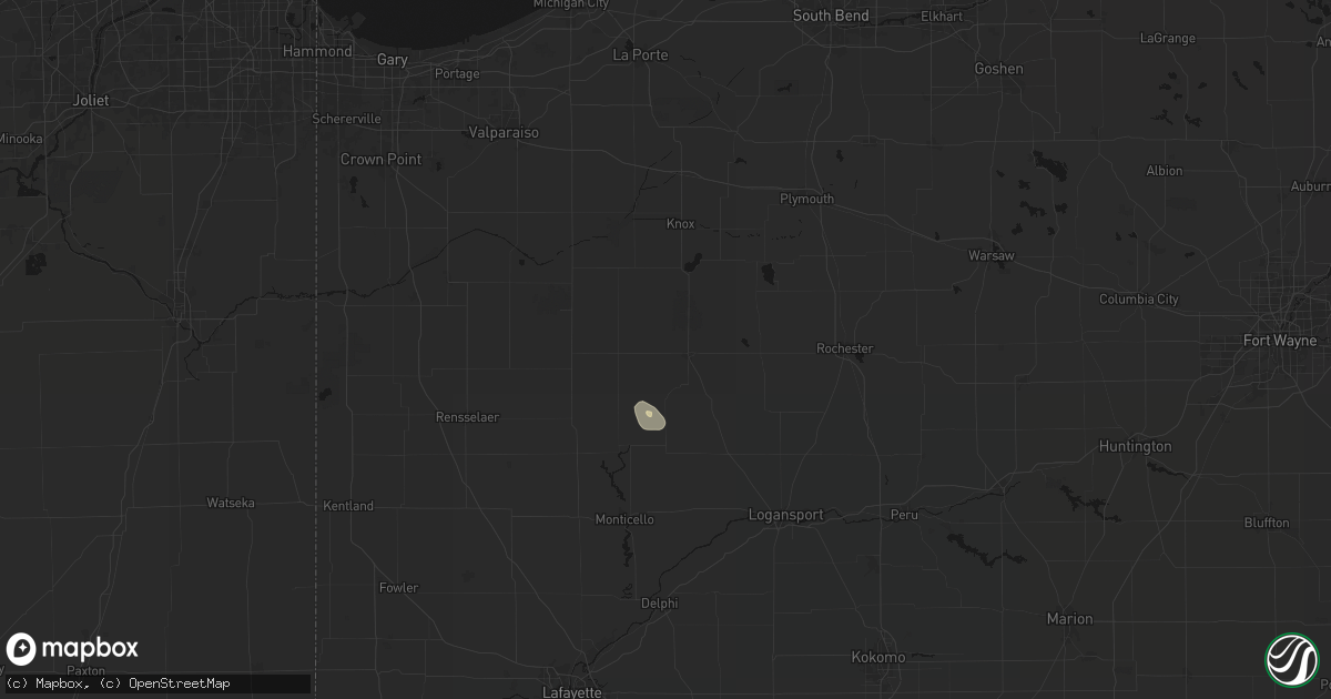 Hail map in Winamac, IN on September 4, 2026