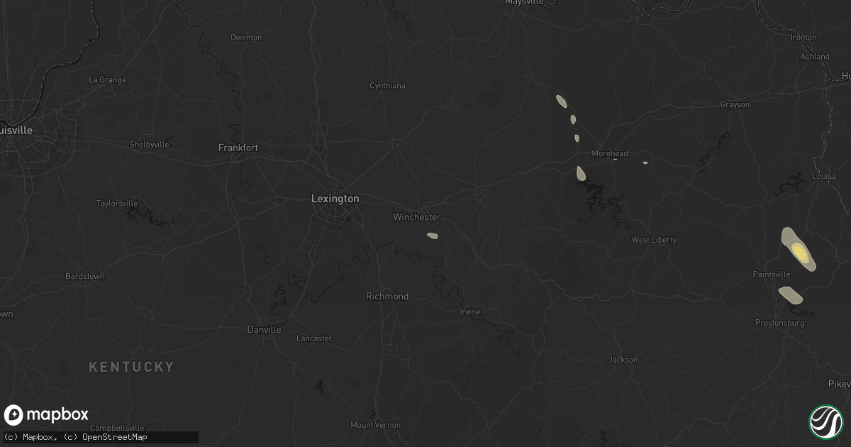 Hail map in Winchester, KY on September 4, 2026