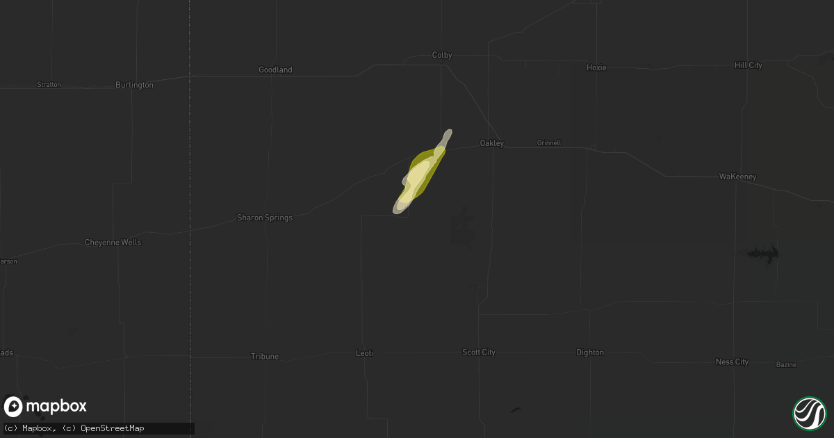 Hail map in Winona, KS on September 4, 2026