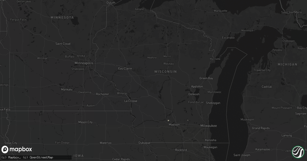 Hail map in Wisconsin on September 4, 2026