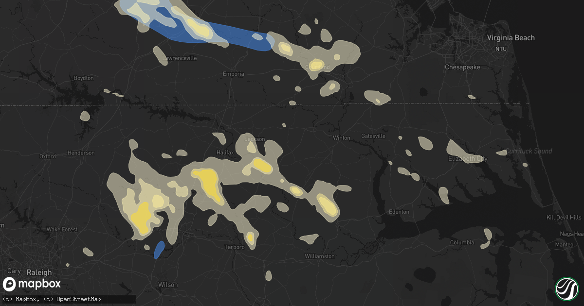 Hail map in Woodland, NC on September 4, 2026