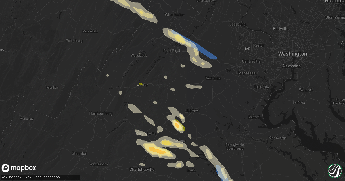 Hail map in Woodville, VA on September 4, 2026