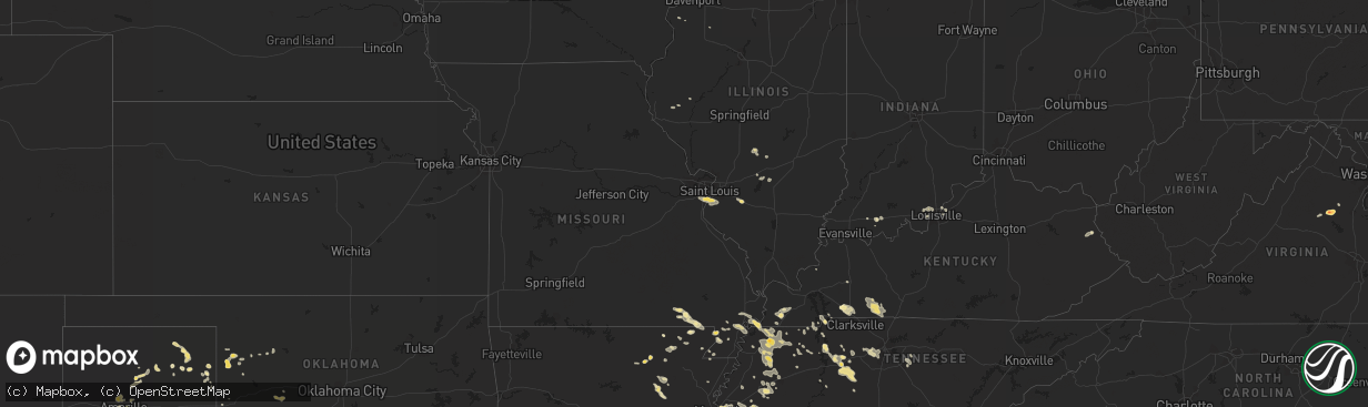 Hail map in Arkansas on September 5, 2012