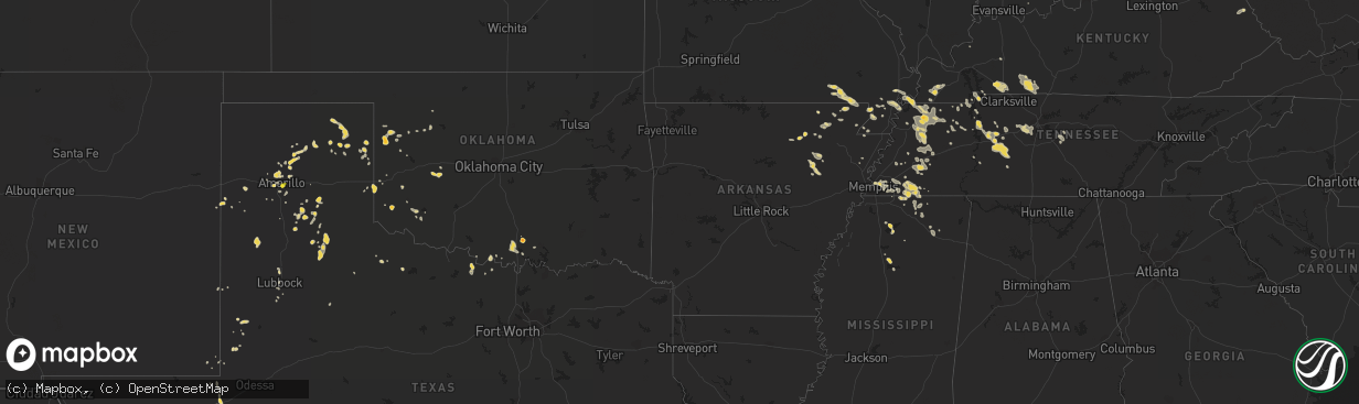 Hail map on September 5, 2012