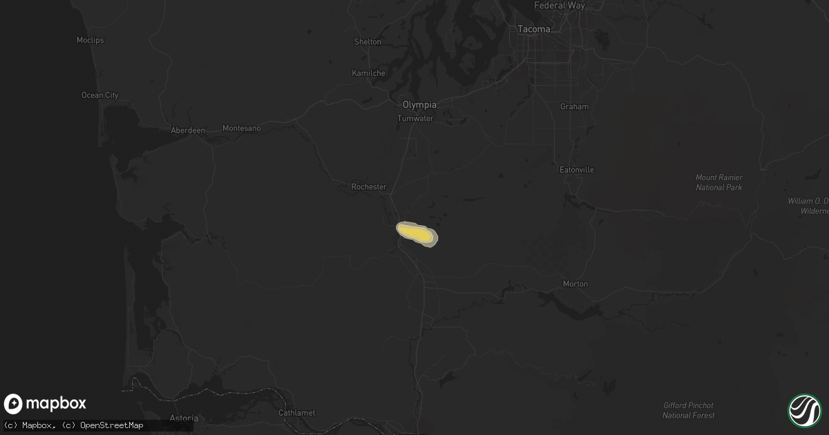 Hail map in Centralia, WA on September 5, 2013