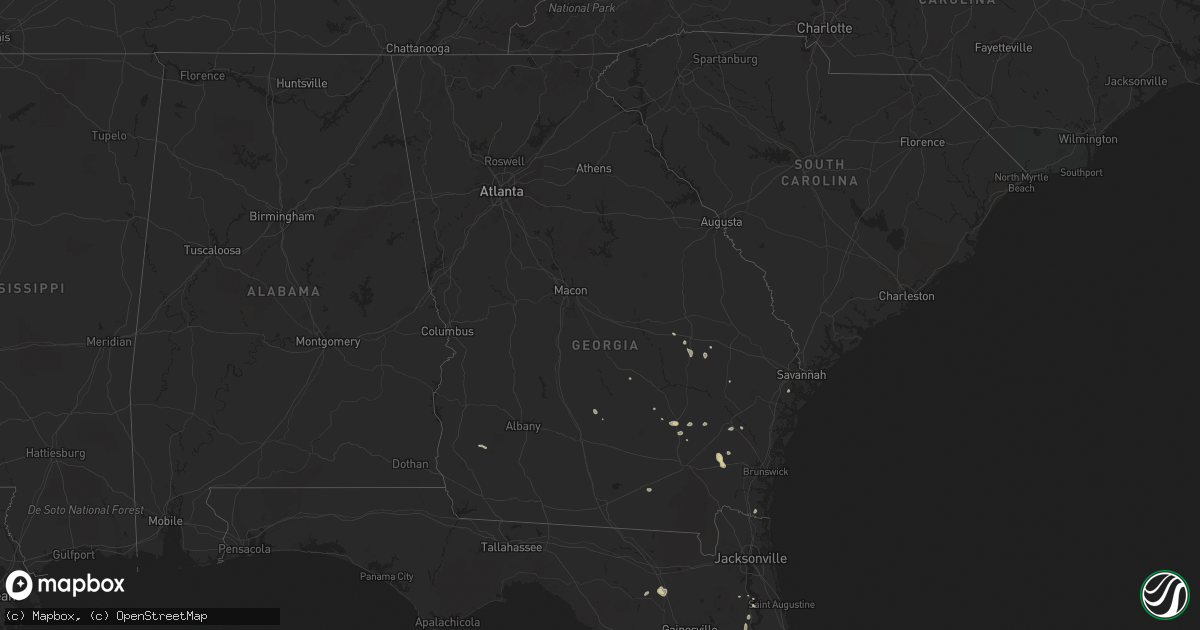 Hail map in Georgia on September 5, 2013