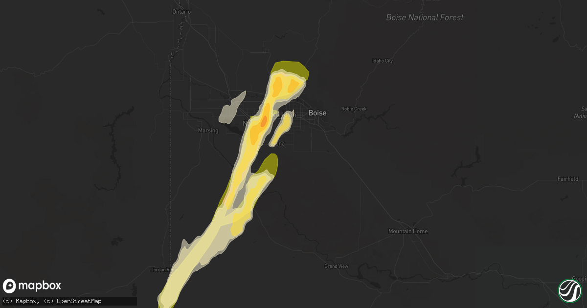 Hail map in Kuna, ID on September 5, 2013