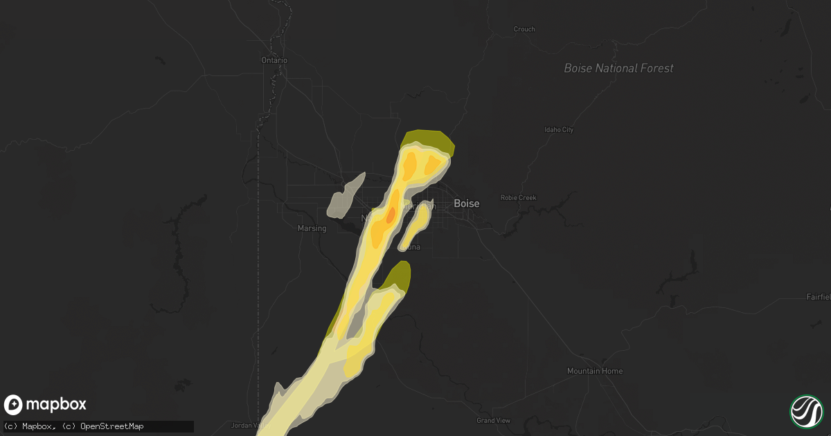Hail map in Meridian, ID on September 5, 2013